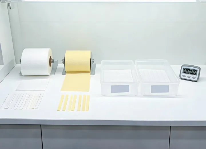 Roll and strip samples for lateral-flow pad screening
